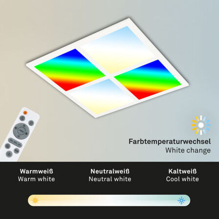 2 stk. briloner led rgb slim panel m. remote ø 44,5 cm(ubrugt)