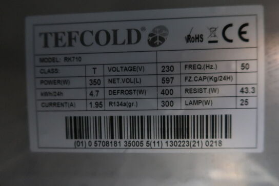 Køleskab TEFCOLD / VIBOCOLD RK710