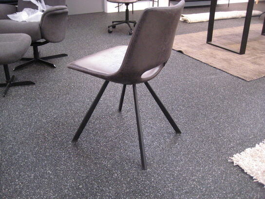 Cayman stol. Gray-black microfiber topper stof.