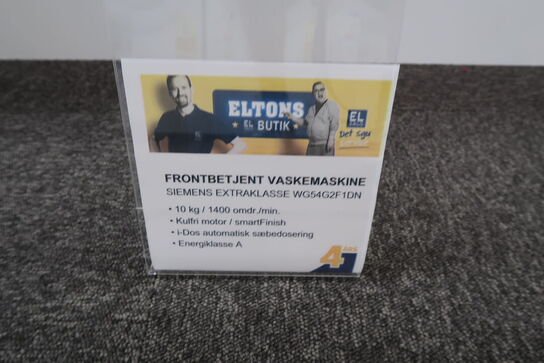 Siemens WG54G2F1DN hvid frontbetjent vaskemaskine
