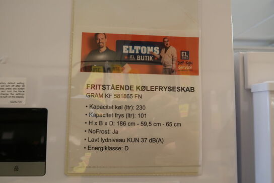 Gram KF 581865 FN NoFrost køle/fryseskab 