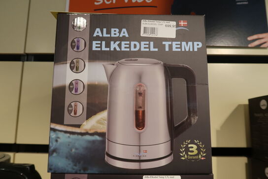 ALBA elkedel temperatur børstet stål 1,7 liter