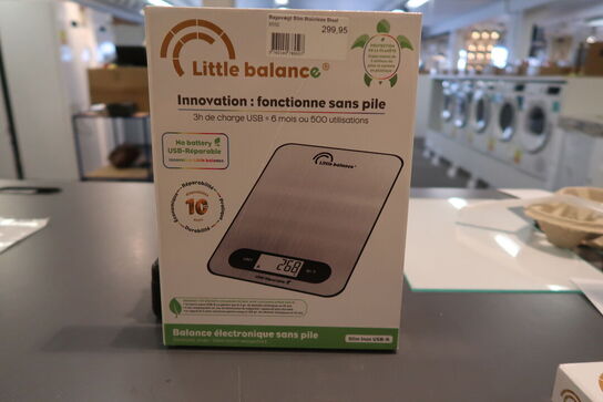 2 stk. Little Balance Køkkenvægt stål, opladbar
