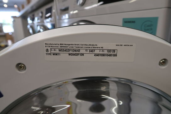 Siemens WG54G2F1DN hvid frontbetjent vaskemaskine
