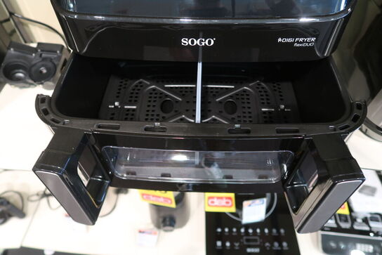 Sogo dual basket airfryer, 2200-2600W - 10,5 liter