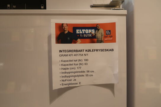 Gram Integrerbart køle-/fryseskab KFI 401754 N/1
