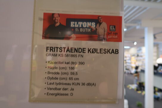 Gram KS 581865 FN - fritstående køleskabe
