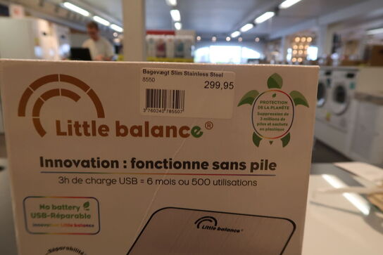 2 stk. Little Balance Køkkenvægt stål, opladbar