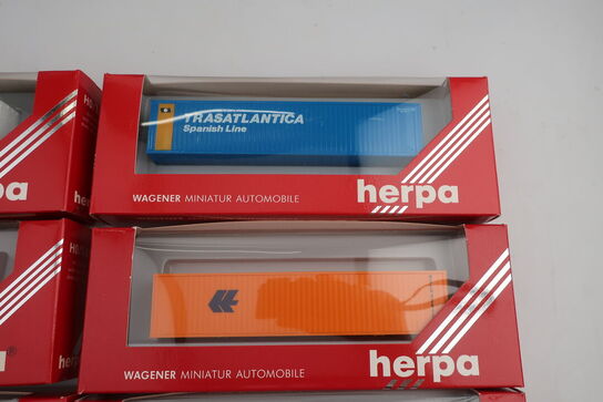 8 stk. modelcontainere HERPA 7538, 7537