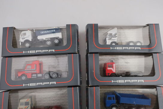 10 stk. modellastbiler HERPA 844001, 858000, 811150, 820502 m.fl.