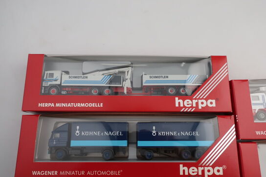 5 stk. modellastbiler HERPA 826110, 811155, 839012 m.fl.