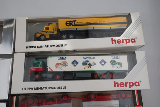 7 stk. modellastbiler HERPA 7501, 811 330, 142670, 141659, WAGENER