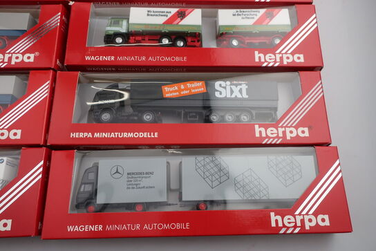 8 stk. modellastbiler HERPA 820026, 141055, 836008, 822044 m.fl.