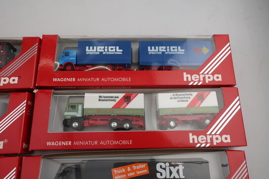 8 stk. modellastbiler HERPA 820026, 141055, 836008, 822044 m.fl.