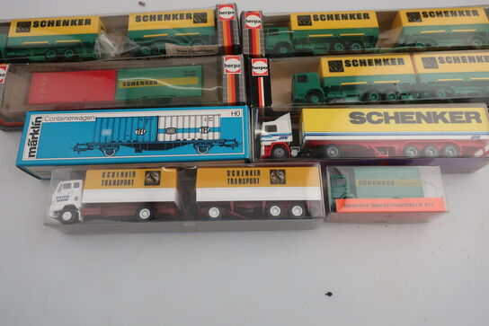 8 stk. modellastbiler HERPA 818320, 7538, MÄRKLIN 4764