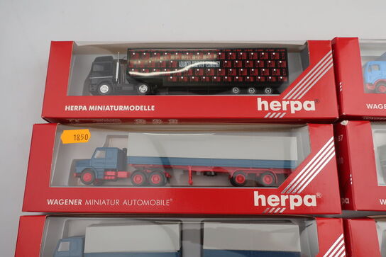 8 stk. modellastbiler HERPA 820026, 141055, 836008, 822044 m.fl.