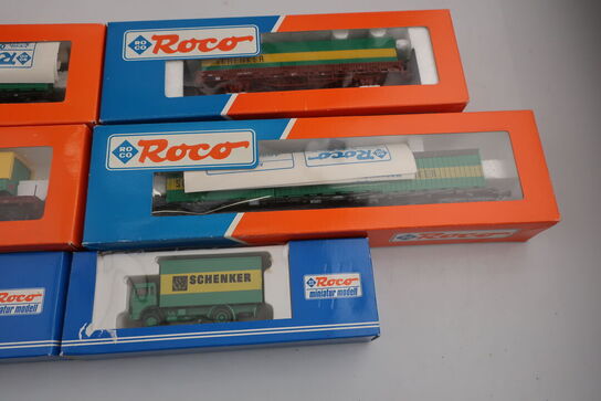 6 stk. modellastbiler ROCO 1569, 46209, 46306, 46356 m.fl.