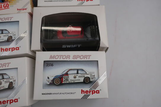 11 stk. modelbiler HERPA 3511, 3513, 3510, 3521, 3516 m.fl.