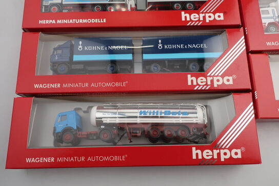 5 stk. modellastbiler HERPA 826110, 811155, 839012 m.fl.