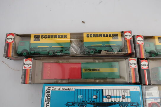 8 stk. modellastbiler HERPA 818320, 7538, MÄRKLIN 4764