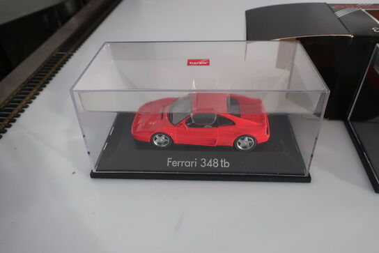 3 stk. modelbiler HERPA Ferrari F40, 348 tb, Testarossa