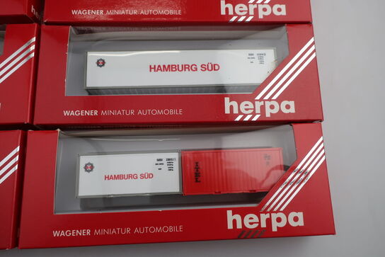 8 stk. modelcontainere HERPA 7538, 7537