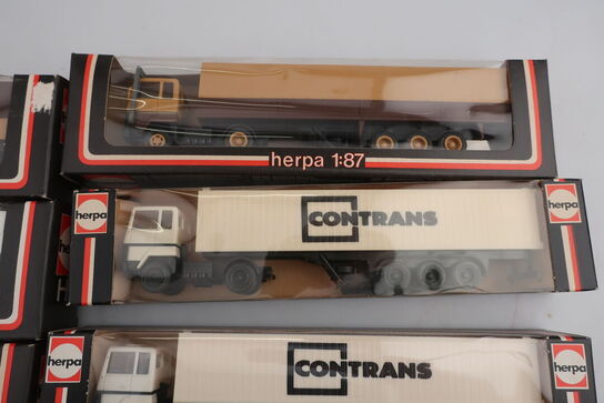 12 stk. modellastbiler HERPA 90522, 905226, 805222, 800225 m.fl.