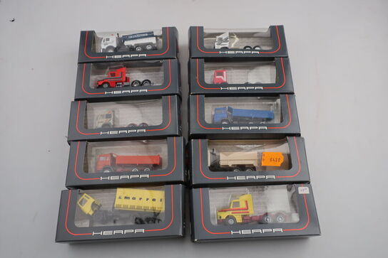 10 stk. modellastbiler HERPA 844001, 858000, 811150, 820502 m.fl.