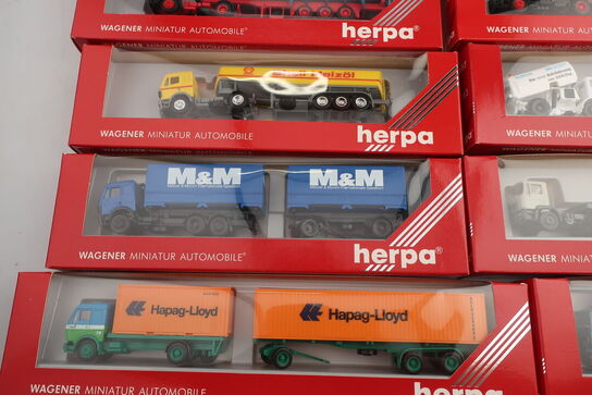 10 stk. modellastbiler HERPA 836004, 811557, 806063, 864007 m.fl.