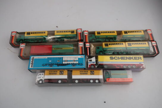 8 stk. modellastbiler HERPA 818320, 7538, MÄRKLIN 4764