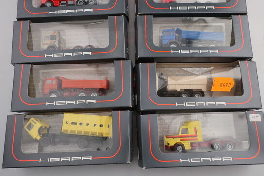 10 stk. modellastbiler HERPA 844001, 858000, 811150, 820502 m.fl.