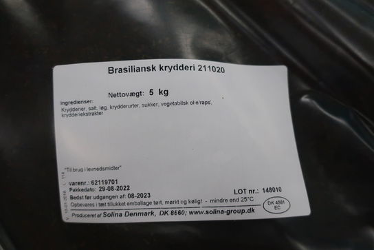 115 kg. Brasiliansk krydderi (bedst før 08-23)