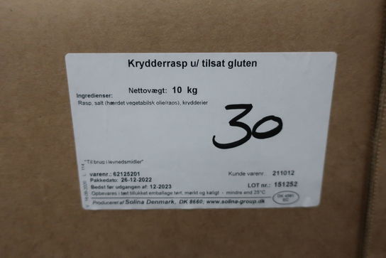 305 kg. Krydderrasp u/gluten (bedst før 12-23)