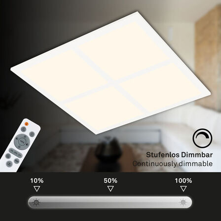 4 stk. briloner led rgb slim panel m. remote ø 44,5 cm(ubrugt)