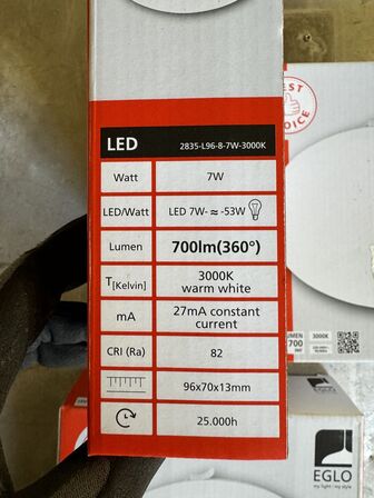 LED lampe 700 Lumen 3 stks (Varen er ny)