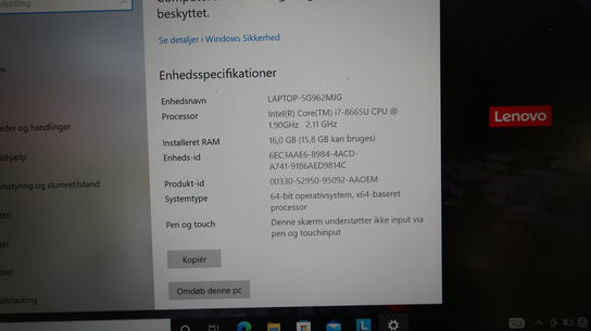 Bærbar computer LENOVO ThinkPad T490s