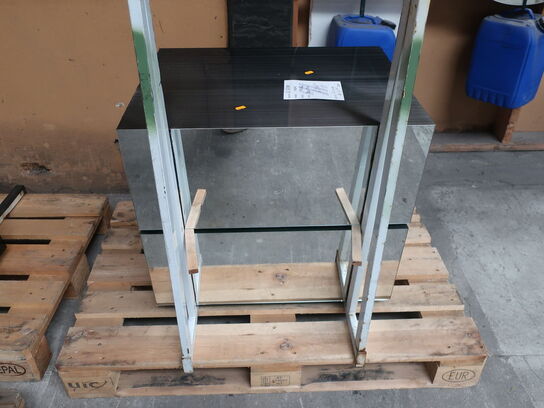 Lot approx. 200 pcs. 6 mm (glued) double mirror 296x700mm m . smooth edges