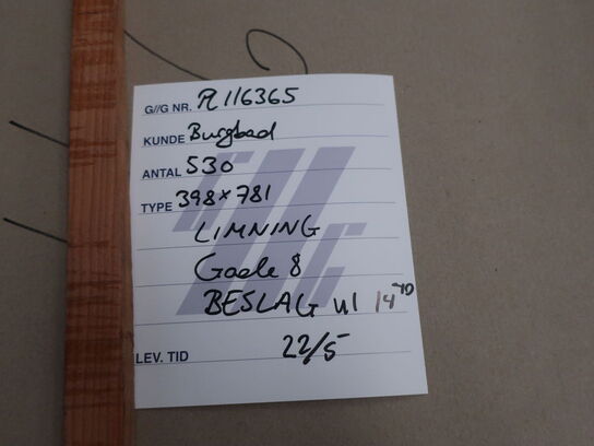 Lot approx. 500 pcs. 6 mm (glued) double mirror 398x781 mm