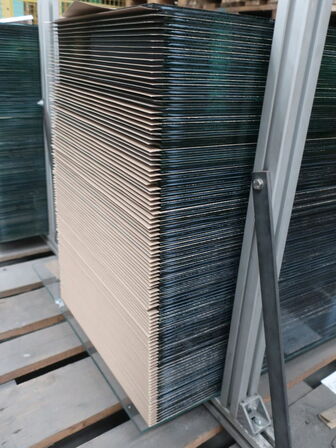 Lot approx. 280 pcs. 6 mm (glued) double mirror 398x781 mm