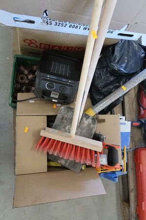 Pallet with various tools and implements