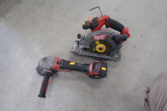 Cordless circular saw and angle grinder MILWAUKEE