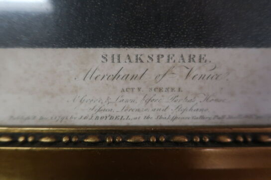 Gravering J. Browne og W. Hodges "Shakespeare - Merchant of Venice" - 1795