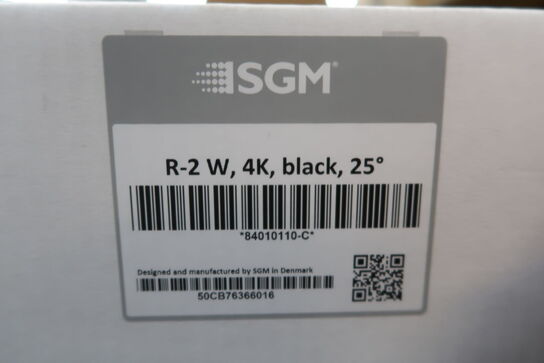 LED skinnelampe SGM R-2 W, 4K, sort, 25gr.