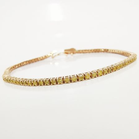 Diamantarmbånd i 14 karat Guld med 2.00 kt. Fancy gule diamanter - 4504 - Vejl. pris: kr. 45.495,-