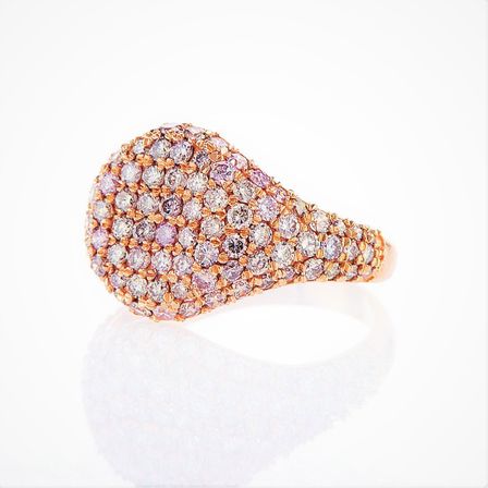 Diamantring med 1.56 kt. i pink diamanter - 14 kt. rosa guld - 6662 - Vejl. pris: kr. 59.495,-