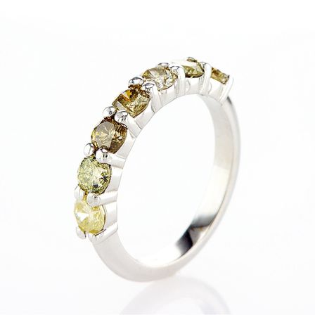 Diamantring i 14 karat hvidguld med 1.65 kt. diamanter i Natural fancy mix color - 2339 - Vejl. pris: kr. 27.995,-