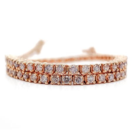 Tennisarmbånd i 14 karat pink guld med 1,17 karat lyserøde diamanter - 8478 - Vejl. pris: kr. 87.495,-