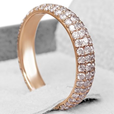 Eternity Band ring med 1.28 karat Fancy Light Pink diamanter I 14 kt. Pink guld - 8492 - Vejl. pris: kr. 84.495,-