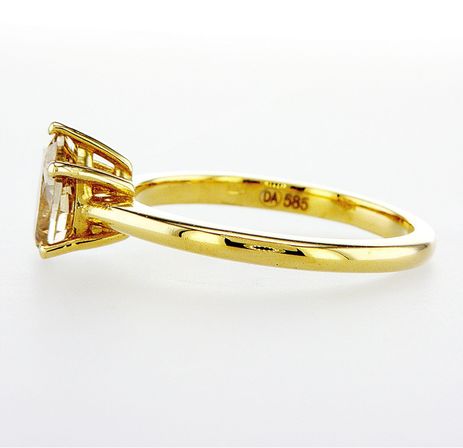 Diamantring i 14 kt. guld og en gulagtig brun 0,99 kt. Diamant - 4005 - Vejl. pris: kr. 42.000,-