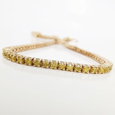 Diamantarmbånd i 14 karat Guld med 2.00 kt. Fancy gule diamanter - 4504 - Vejl. pris: kr. 45.495,-